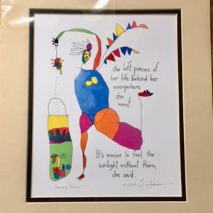 Story People Print, artist Brian Andreas, "Leaving Pieces" 1994